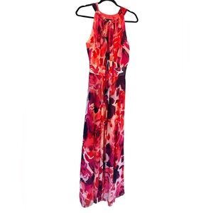 Eliza J Floral Print Halter Maxi Dress Sz 12